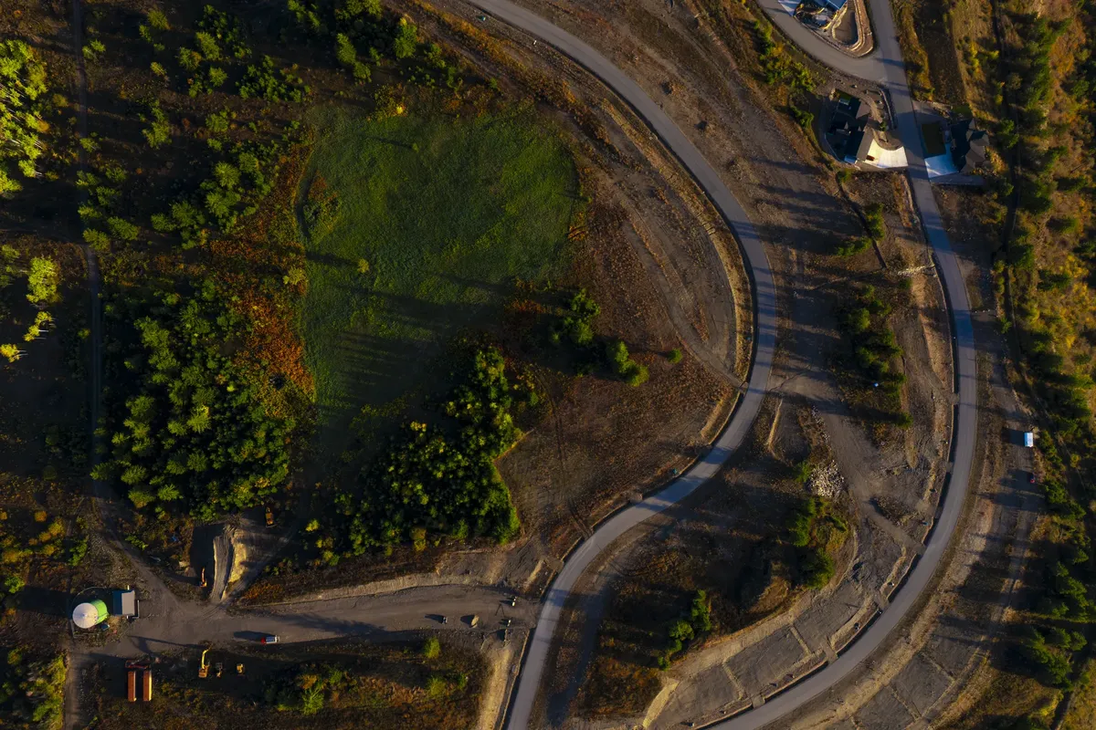 Phase 3 lots laid out across the hillside above Blind Bay, photographed straight down in October 2026